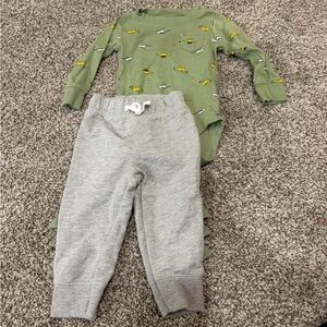 Carter's Green and Gray Kids Matching Set